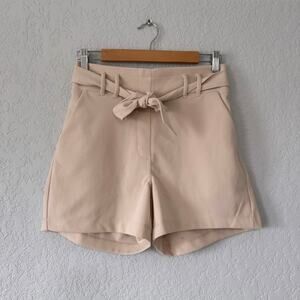 maurices beige high waisted paper bag shorts size small